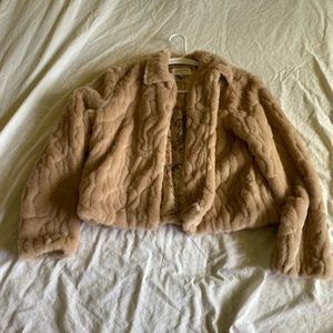 Faux fur dressy jacket in blush